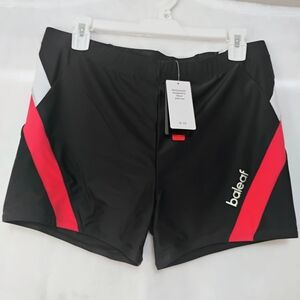 BALEAF Mens XL Square Leg Athletic Swim Training Trunks Shorts UPF 50 NEW NWT H